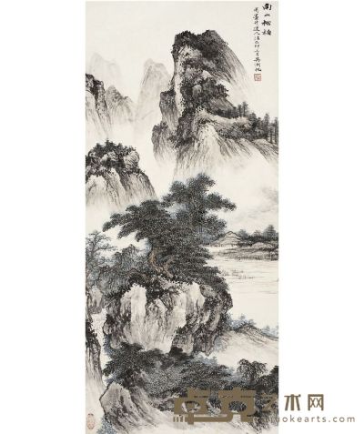 吴湖帆 南山松柏图 104.5×47.5cm