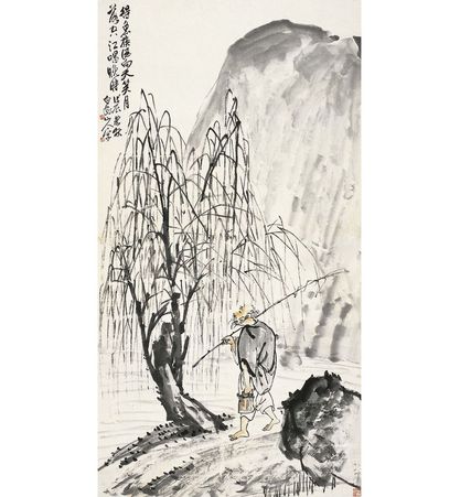吴观岱 柳溪渔父图