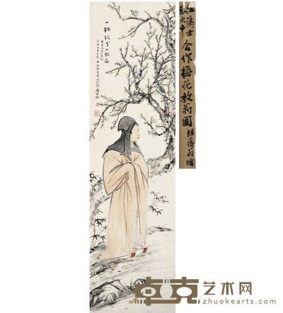 张大千 芭蕉高士图 137×37.5cm