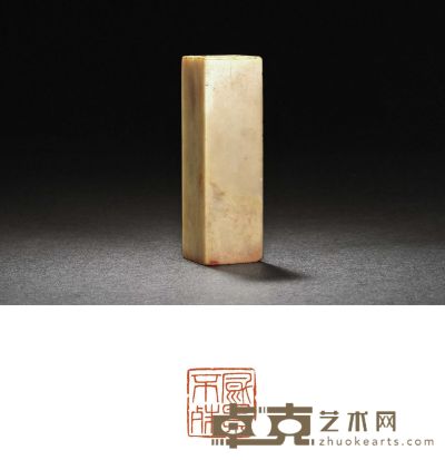 杨千里刻寿山石博古钮章 2.8×2.8×9cm