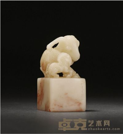 寿山芙蓉石章 3.4×3.4×6.8cm