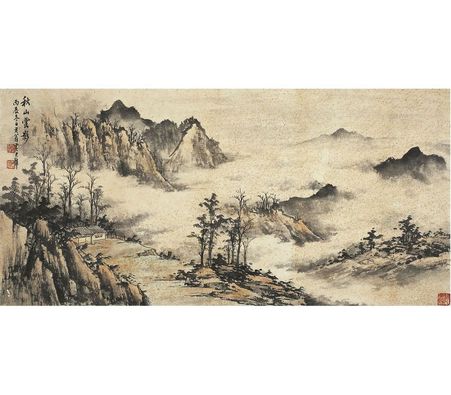 黄君璧 秋山云影图
