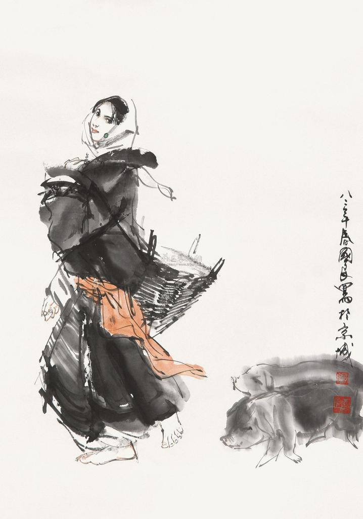 史国良 1982年作 人物 镜片