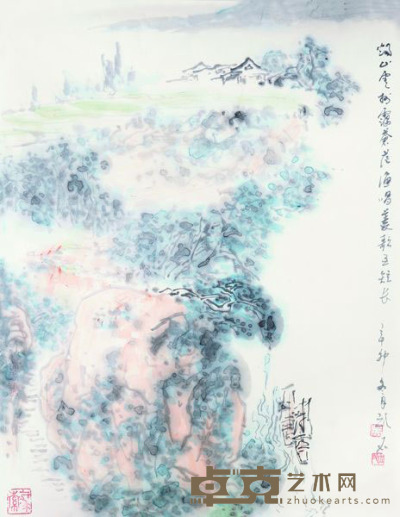 吴立民 2011年作 烟山云树 镜框 69×54cm