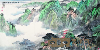 应野平 1982年作 黄岳奇峰 镜框 123×245cm