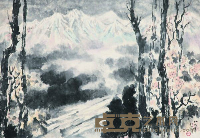 徐悲鸿 1940年作 乞力马扎罗山 镜框 44×63cm