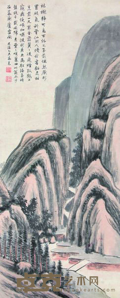 高邕 1895年作 林樾静可息 镜框 129×51cm
