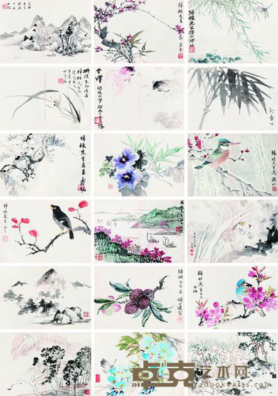 唐云 张辛稼 等 册页 册页 14×20cm×18