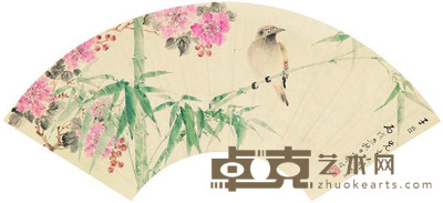 江寒汀 1946年作 花鸟镜框 镜框 17.5×50cm