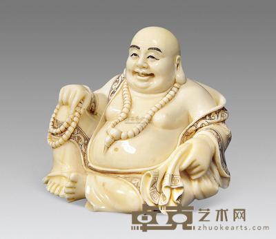 象牙彩绘弥勒佛 长6cm；高6cm
