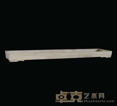 清  汉白玉长方形石盆 172×11×25cm