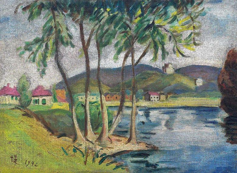 丘堤 1942年作 风景湖畔
