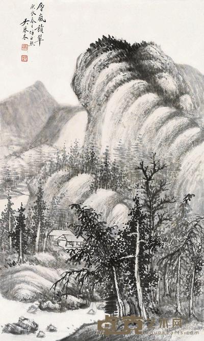 吴琴木 1940年作 层岚积翠图 立轴 48×29cm