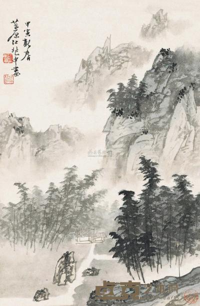 江兆申 1990年作 竹影幽居 立轴 47×31cm