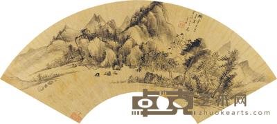 张涌 深山幽居图 扇片 