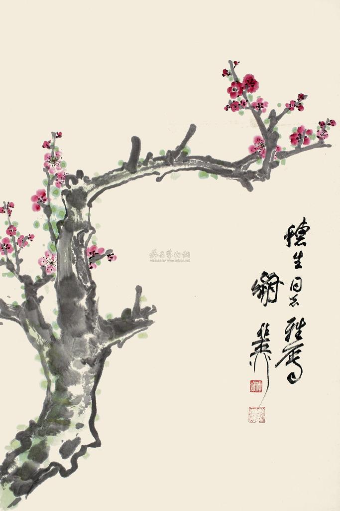 谢稚柳 梅花 镜心