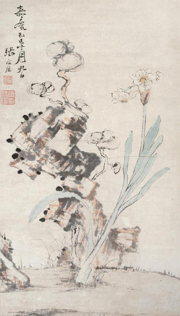 张问陶 己巳（1809年）作 灵石图 立轴