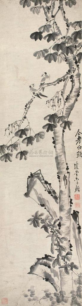 李鱓 （款） 同老白头 立轴