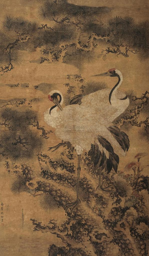 沈铨 （款） 松鹤延年 立轴