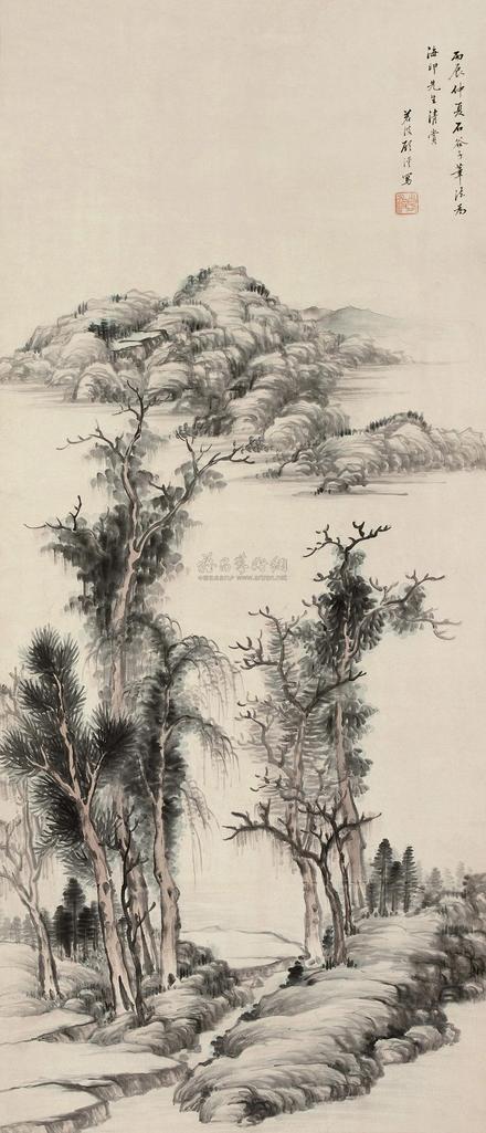 顾沄 丙辰（1856年）作 仿古山水 立轴