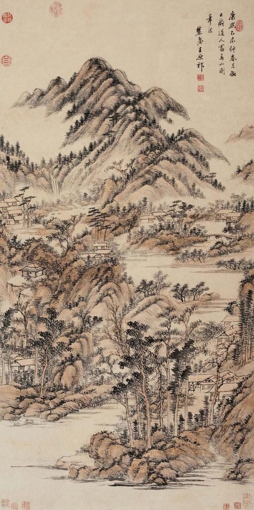 王原祁 （款） 仿富春山居图 立轴