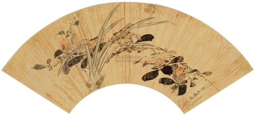 陆治 （款） 水仙 扇面