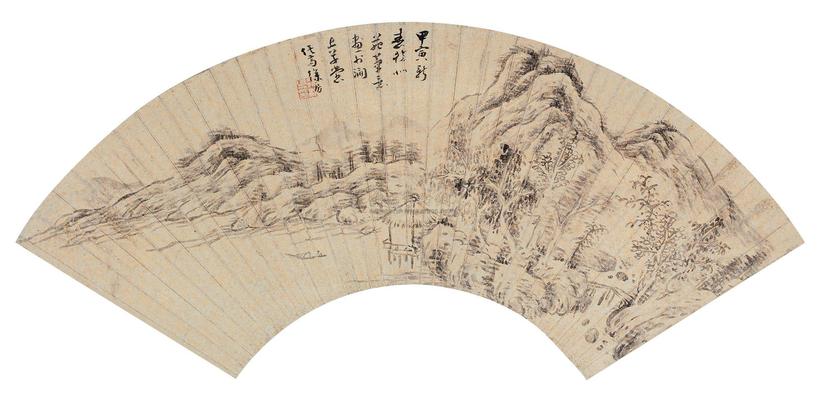 徐枋 甲寅（1674年）作 湖山晴岚 立轴