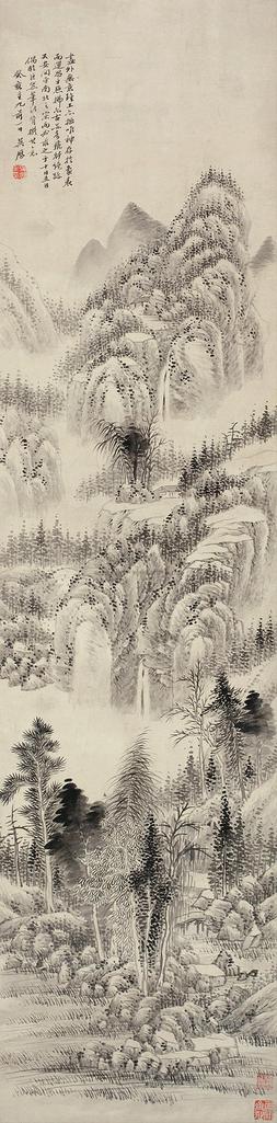 吴历 （款） 癸亥（1683年）作 临巨然山水 立轴