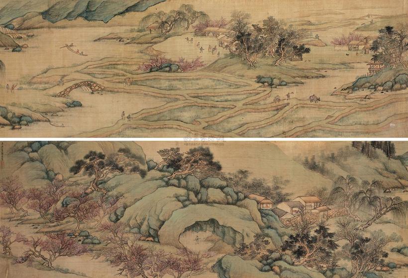 陆治 （款） 辛丑（1541年）作 桃花源图 手卷