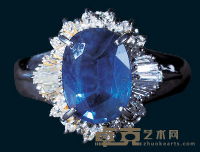 PT900蓝宝石戒指 