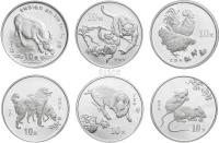 1997、2004-2008年普制生肖银币六枚