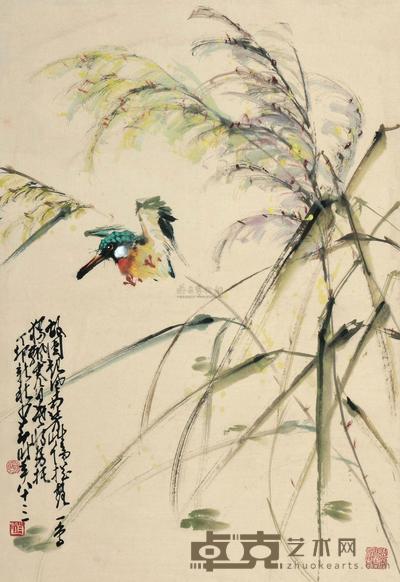 赵少昂 1987年 花鸟 立轴 68×47cm