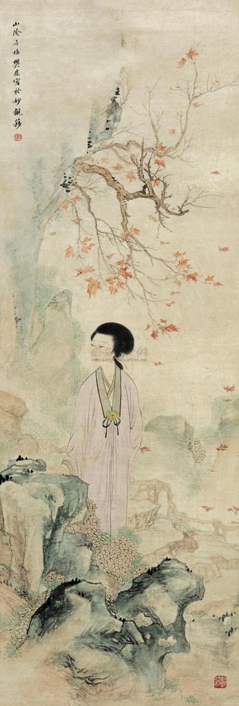 樊虚 仕女 立轴