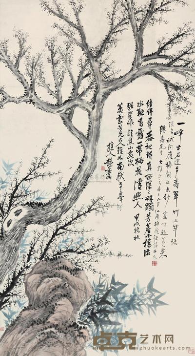 彭玉麟 徐镛 梅竹图 立轴 144×79cm