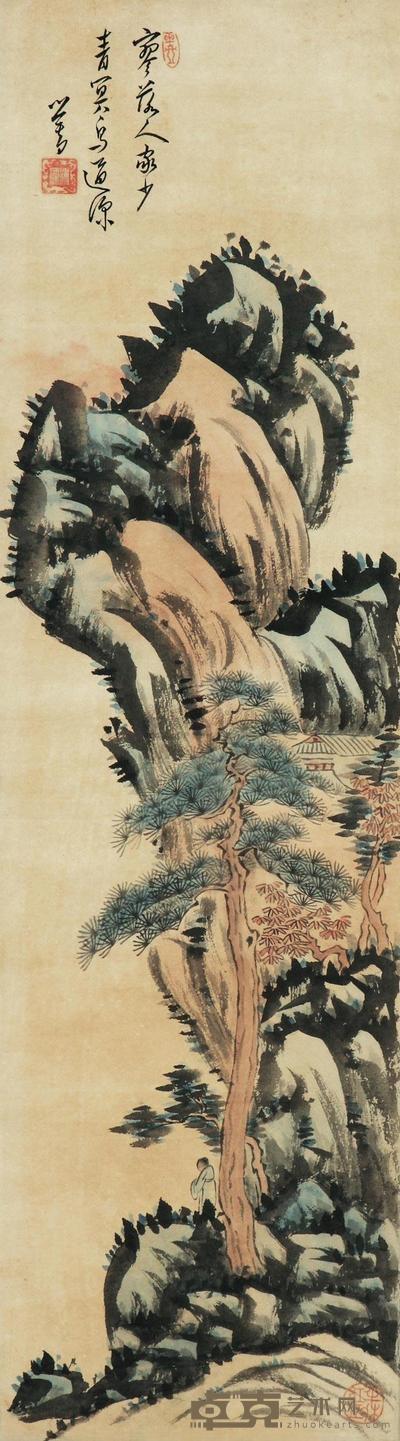 溥心畲 山水 镜心 74×21cm