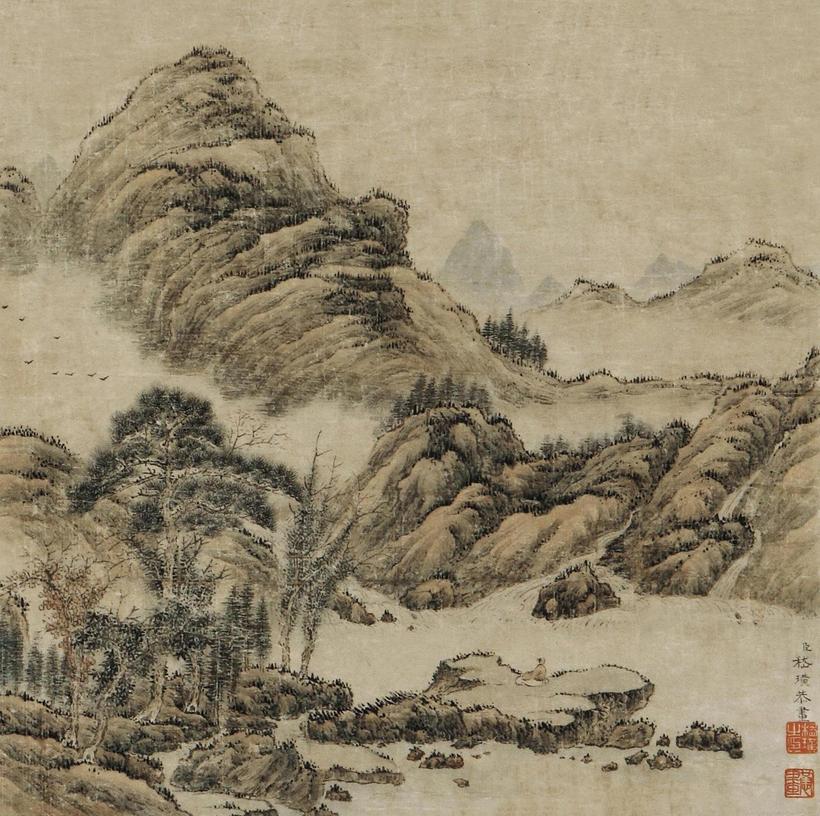 嵇璜 山水 镜心