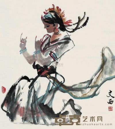刘文西 舞蹈 镜心 60×53cm