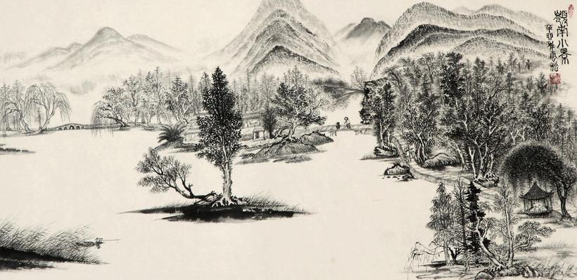 张俊喜 2011年作 岭南小景 镜心