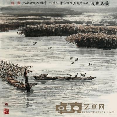 李刚 2009年作 霜天野渡 镜心 68×68cm