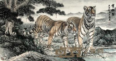 卢承豪 2010年作 双雄图 镜心 96×180cm