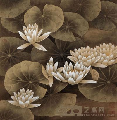 鞠国文 2009年作 蝶恋花 镜心 46×48cm