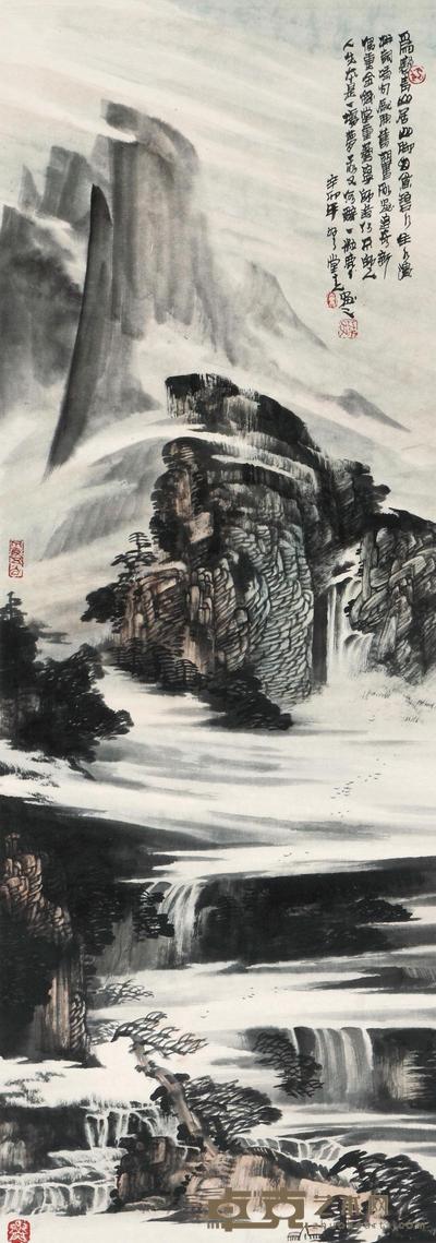 孙更俊 2011年作 山居 镜心 128×46cm
