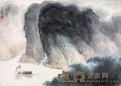 陈金章 山水 镜框 28×40cm