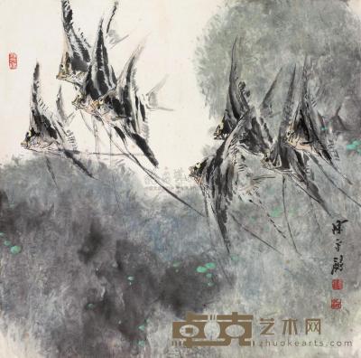 陈永锵 神仙鱼 镜片 68×68cm