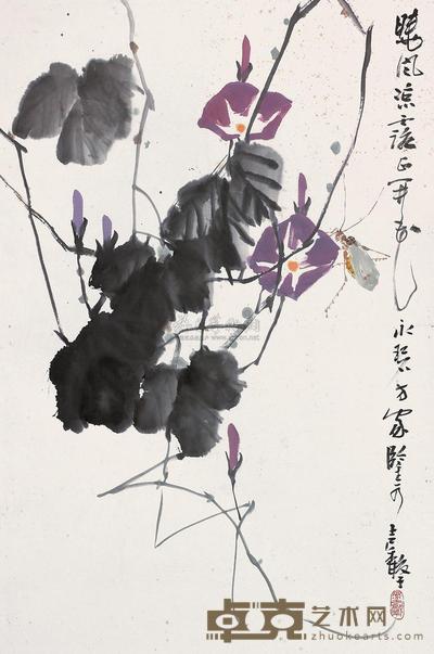 张继馨 花鸟 镜片 68×45cm