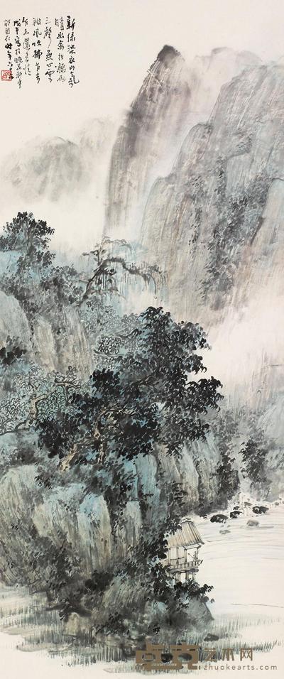 胡国仁 山水 立轴 81×34cm