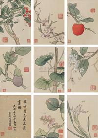 温幼菊 花果 册页