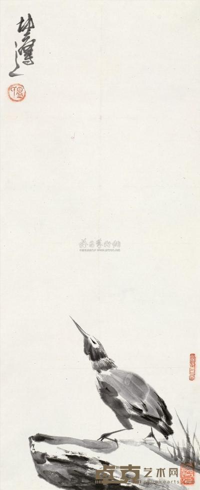 卢坤峰 水鸟 立轴 69×28cm