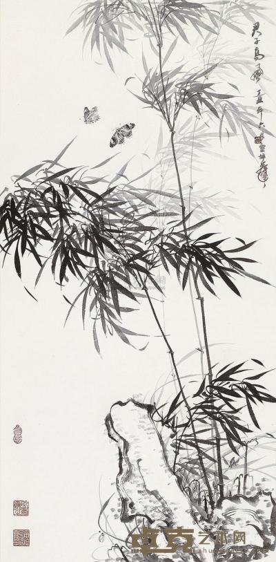 卢坤峰 1997年作 君子高风 立轴 132×65cm