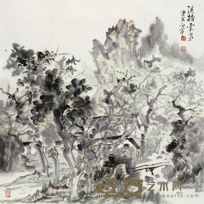 方向军 2010年作 溪桥云泉 镜心 68×68cm